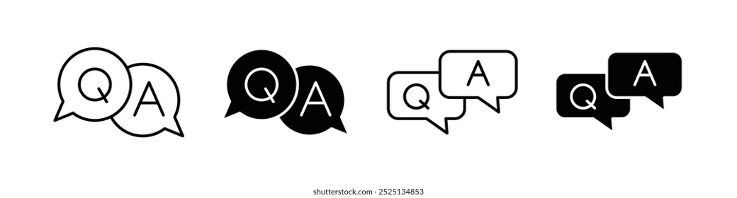 Comment question line thin line vector icons collection