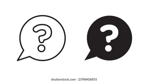 Comment question vector icon set in black color.