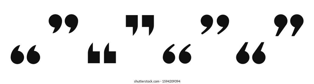 Comment, quote, citation double comma sign. Text decor, isolated vector design. 