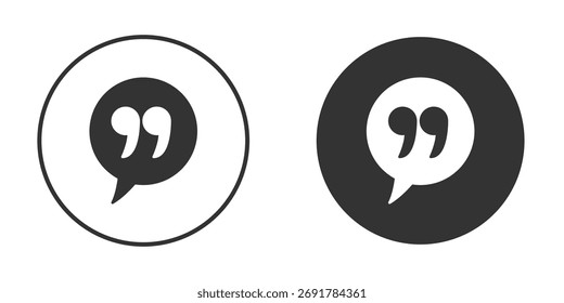 Icono de cita de comentario. cartel plano lleno para el concepto móvil. Gráficos de Vector