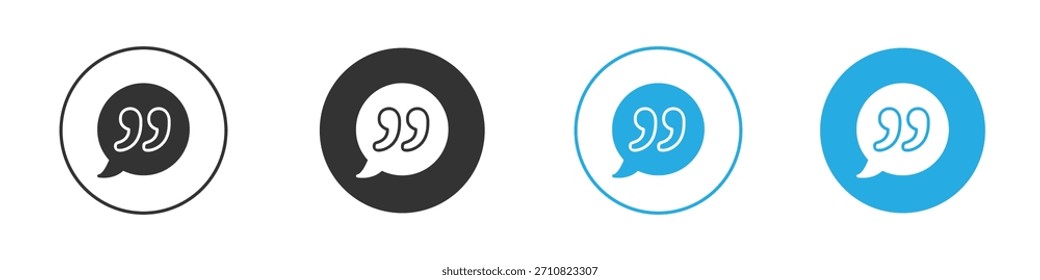 Icono de cita de comentario. Plantilla de diseño de iconos gráficos