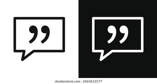 Comment quote icon set. Symbols for definitions, descriptions, feedback bubbles, and speech text balloons.