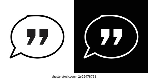 Ícone de citação de comentário forma gráfico simples clipart símbolo. linha fina contorno arte