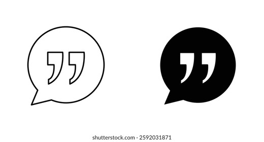 Comment quote icon symbol collection on white background.