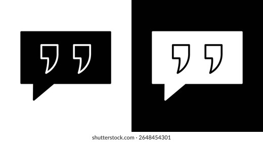 Comment quote icon symbol collection. Flat vector stock illustration.