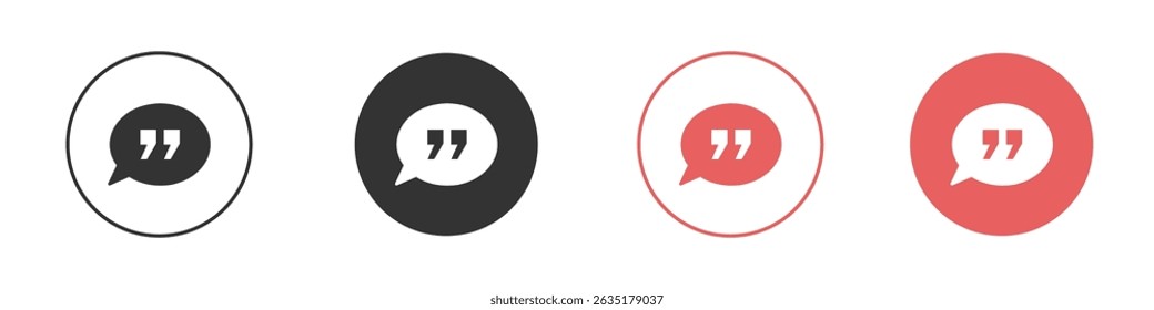 Comment quote icon vector design template simple and clean style