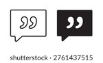 Comment quote icon for web, design. Linear illustrations, editable strokes