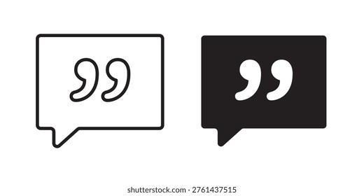 Comment quote icon for web, design. Linear illustrations, editable strokes