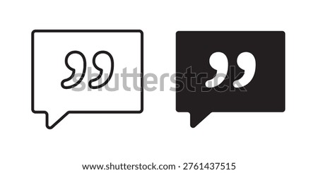 Comment quote icon for web, design. Linear illustrations, editable strokes