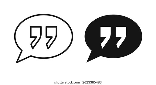Comment quote icons on white background for web