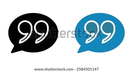 Comment quote icons pack in black and colored version