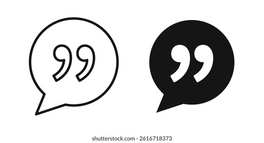 Comment quote icons set for website design