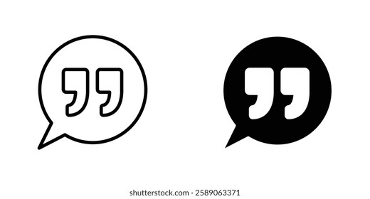 Comment quote icons thin line illustrations designs