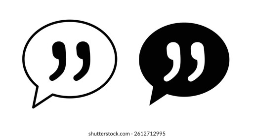 Comment quote icons. thin line vector icons