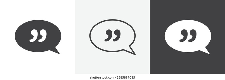 Comment quote vector icons collection graphic designs for ui designs