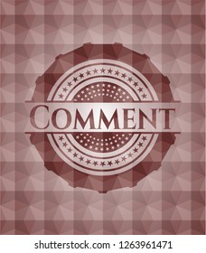 Comment red badge with geometric background. Seamless.