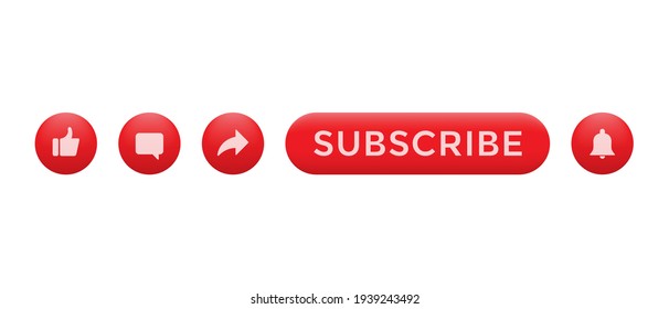 Comment, Share and Subscribe. Modern Channel Subscription Icons