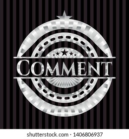 Comment silver badge. Vector Illustration. Mosaic.