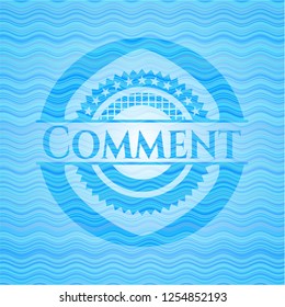 Comment sky blue water wave style badge.