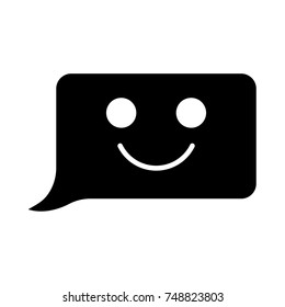 Comment smile message black icon .