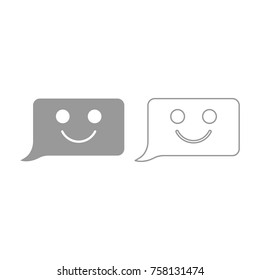 Comment smile message grey icon .