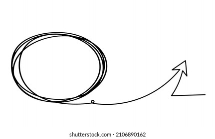 Comment space with arrow year as line drawing on white background. Vector. Vector