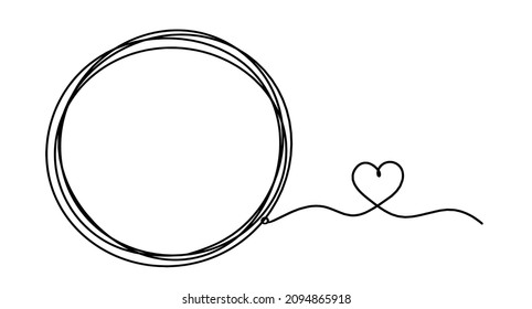 Comentar espacio con el corazón como dibujo de línea sobre fondo blanco. Vector