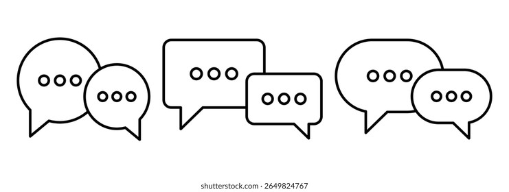 Comment symbol set. Line, collection of speech bubbles icons. Chat, message, message, sms, chat, chatting, talk icon vector illustration.