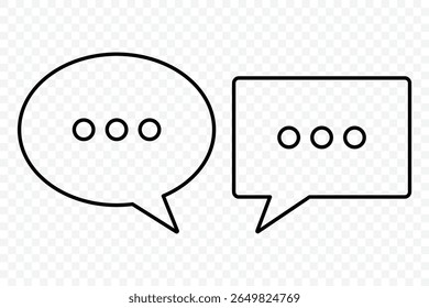 Comment symbol set. Line, collection of speech bubbles icons. Chat, message, message, sms, chat, chatting, talk icon vector illustration.