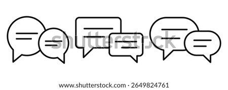 Comment symbol set. Line, collection of speech bubbles icons. Chat, message, message, sms, chat, chatting, talk icon vector illustration.