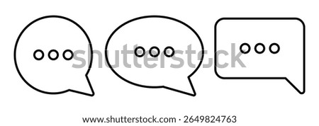 Comment symbol set. Line, collection of speech bubbles icons. Chat, message, message, sms, chat, chatting, talk icon vector illustration.