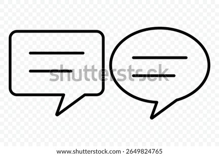 Comment symbol set. Line, collection of speech bubbles icons. Chat, message, message, sms, chat, chatting, talk icon vector illustration.