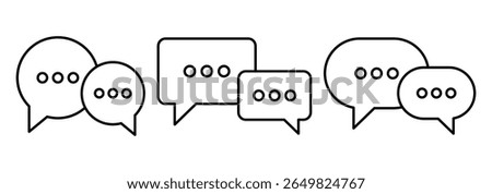 Comment symbol set. Line, collection of speech bubbles icons. Chat, message, message, sms, chat, chatting, talk icon vector illustration.
