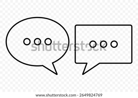 Comment symbol set. Line, collection of speech bubbles icons. Chat, message, message, sms, chat, chatting, talk icon vector illustration.
