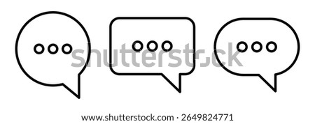 Comment symbol set. Line, collection of speech bubbles icons. Chat, message, message, sms, chat, chatting, talk icon vector illustration.
