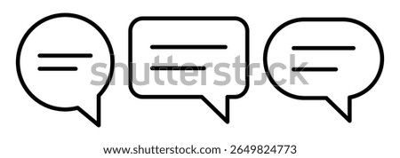 Comment symbol set. Line, collection of speech bubbles icons. Chat, message, message, sms, chat, chatting, talk icon vector illustration.