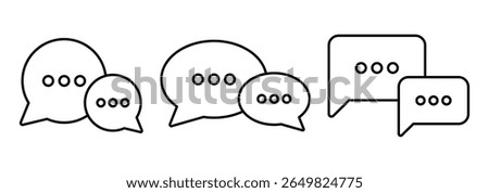 Comment symbol set. Line, collection of speech bubbles icons. Chat, message, message, sms, chat, chatting, talk icon vector illustration.