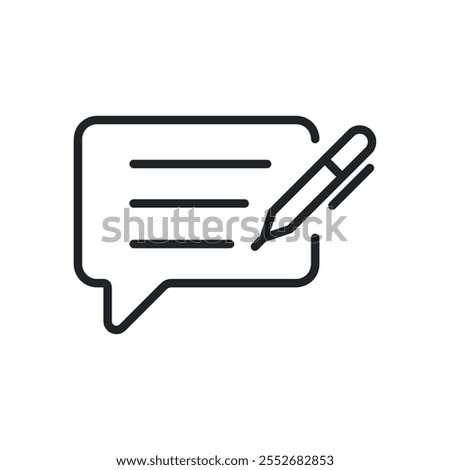 Comment thin line icons. Perfect pixel on transparent background