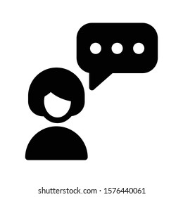 comment vector glyph flat icon 