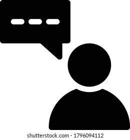 comment vector glyph flat icon 