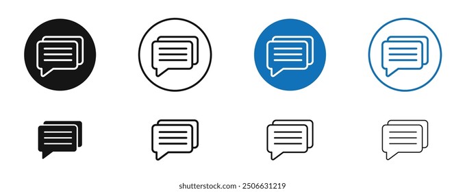 Icono del Vector del comentario en colores negros y azules