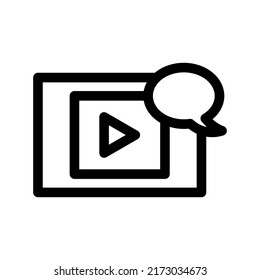comment video icon or logo isolated sign symbol vector illustration - high quality black style vector icons
