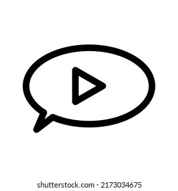 Kommentar-Videosymbol oder Logo einzeln auf Zeichensymbolen, Vektorgrafik - qualitativ hochwertige Vektorsymbole mit schwarzem Hintergrund
