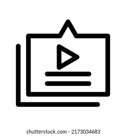 icono de vídeo de comentario o logotipo símbolo de signo aislado ilustración vectorial - iconos vectoriales de estilo negro de alta calidad
