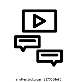 comment video icon or logo isolated sign symbol vector illustration - high quality black style vector icons
