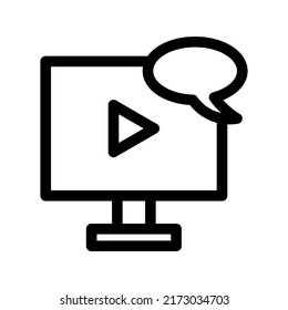 comment video icon or logo isolated sign symbol vector illustration - high quality black style vector icons
