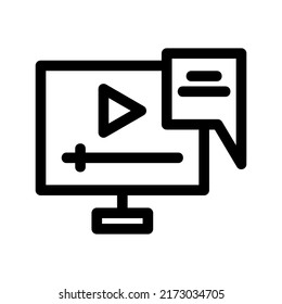 comment video icon or logo isolated sign symbol vector illustration - high quality black style vector icons
