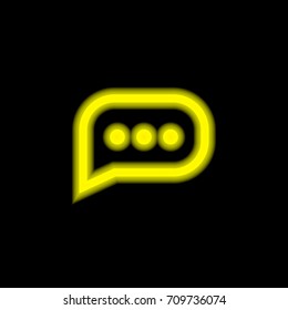 Comment yellow glowing neon ui ux icon. Glowing sign logo vector