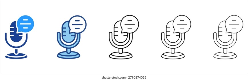 Commentary Icon In Different Color And Outline Style