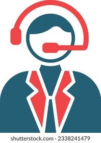 Commentator Glyph Two Color Icon For Personal And Commercial Use.
